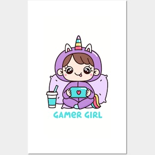 Gamer girl Posters and Art